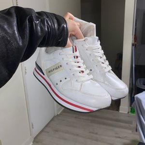 Tommy Hilfiger white faux leather sneaker men size 10